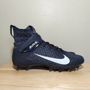 Nike Alpha Menace Elite 2 Flyknit Football Cleats Black White AO3374-001 Men's